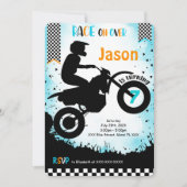 Invitation d'anniversaire à vélo modifiable (Devant)