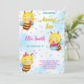 Invitation d'anniversaire abeille aquarelle (Debout devant)