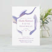 Invitation d'anniversaire abstrait aquarelle lavan (Debout devant)