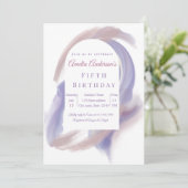 Invitation d'anniversaire Abstrait Aquarelle Lilas (Debout devant)