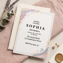 Invitation d'anniversaire abstraite pastel | Aquar