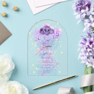 Invitation d'anniversaire Acrylique Dreamy Cloud N