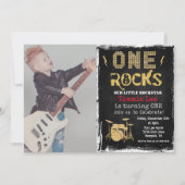 Invitation d'anniversaire ADD PHOTO Rockstar Drums (Devant)