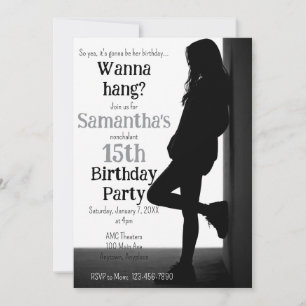Invitation d'anniversaire ado nonchalant