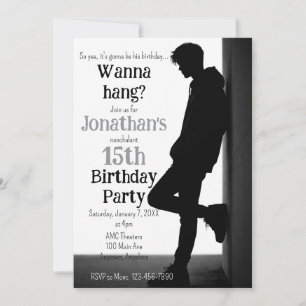 Invitation d'anniversaire ado nonchalant