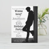 Invitation d'anniversaire ado nonchalant (Debout devant)
