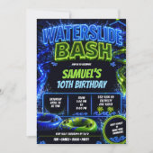 Invitation d'anniversaire adolescente Bash Neon Wa (Devant)