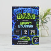 Invitation d'anniversaire adolescente Bash Neon Wa (Debout devant)