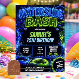 Invitation d'anniversaire adolescente Bash Neon Wa