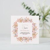 Invitation d'anniversaire adulte fleurs boho (Debout devant)
