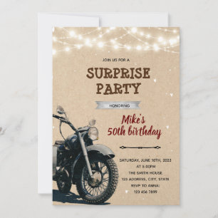 Invitation d'anniversaire adulte moto vintage