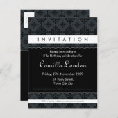 INVITATION D'ANNIVERSAIRE ADULTE :: Ornately patte (Devant / Derrière)