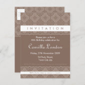 INVITATION D'ANNIVERSAIRE ADULTE :: P6 orné (Devant / Derrière)