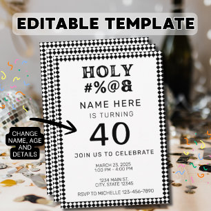 Invitation d'anniversaire adulte sacré #%@&