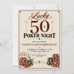 invitation d'anniversaire adulte soirée poker