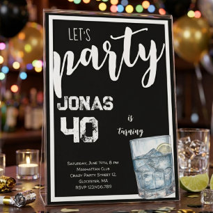 Invitation d'anniversaire adultes vodka