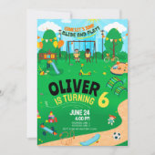 Invitation d'anniversaire aire de jeux intérieure  (Devant)