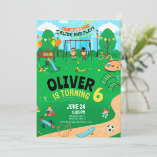 Invitation d'anniversaire aire de jeux intérieure 