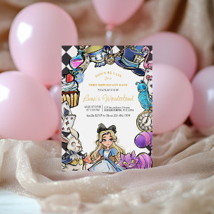 Invitation d'anniversaire Alice au pays des mervei