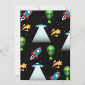 Invitation d'anniversaire Alien moderne (Dos)