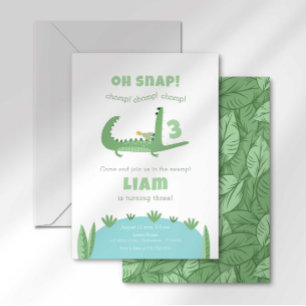 Invitation d'anniversaire Alligator