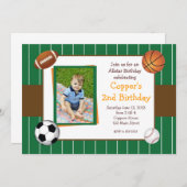 Invitation d'anniversaire Allstar Sports (Devant / Derrière)