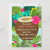 Invitation d'anniversaire Aloha Cocotier Tropical (Devant)