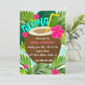 Invitation d'anniversaire Aloha Cocotier Tropical (Debout devant)