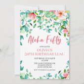 Invitation d'anniversaire Aloha Fifty Tropical 50è (Devant)