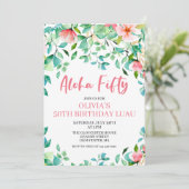 Invitation d'anniversaire Aloha Fifty Tropical 50è (Debout devant)