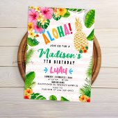 Invitation d'anniversaire Aloha Hawaïen à l'ananas