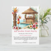 Invitation d'anniversaire Aloha Pool Party – Tropi (Debout devant)