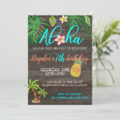Invitation d'anniversaire ALOHA|Tropicale|Fête au  (Debout devant)
