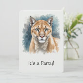Invitation d'anniversaire amusante "Cougar" pour c (Debout devant)