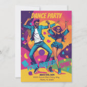 Invitation d'anniversaire amusante et colorée pour (Devant)