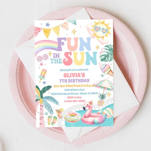 Invitation d'anniversaire Amusement au soleil