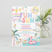Invitation d'anniversaire Amusement au soleil (Debout devant)