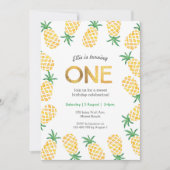 Invitation d'anniversaire | ananas tropical (Devant)