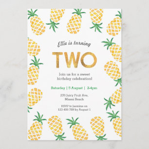 Invitation d'anniversaire   ananas tropical