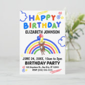 Invitation d'anniversaire Âne Blanc (Debout devant)