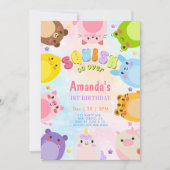 Invitation d'anniversaire Animal Squish On Over (Devant)