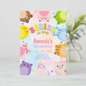 Invitation d'anniversaire Animal Squish On Over (Debout devant)
