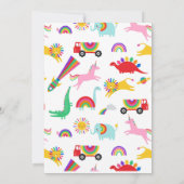 Invitation d'anniversaire Animaux Arc-en-ciel (Dos)