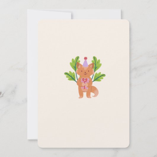 Invitation d'anniversaire Animaux de Fête (Dos)