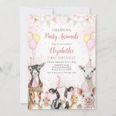 Invitation d'anniversaire Animaux de la ferme (Devant)