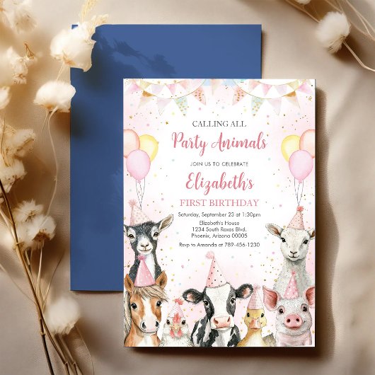 Invitation d'anniversaire Animaux de la ferme