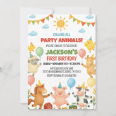 Invitation d'anniversaire Animaux de la Ferme (Devant)
