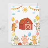 Invitation d'anniversaire Animaux de la Ferme (Dos)