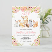 Invitation d'anniversaire Animaux de la forêt (Debout devant)