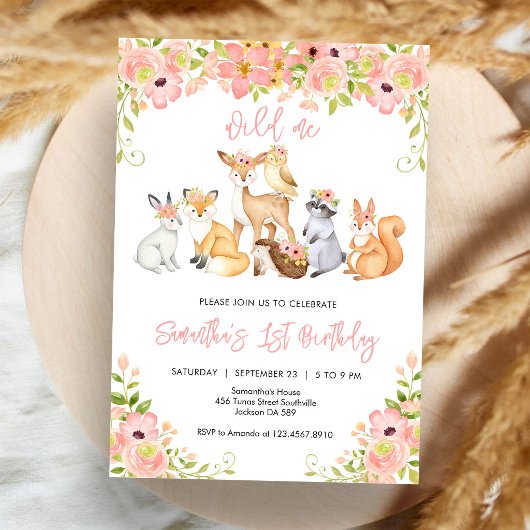 Invitation d'anniversaire Animaux de la forêt